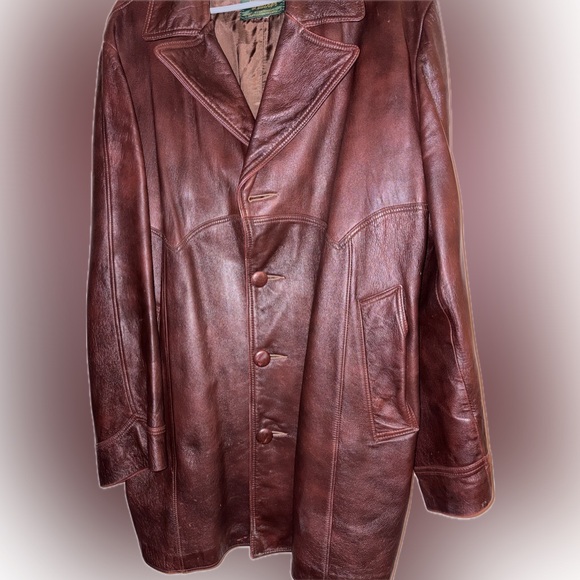 Vintage 1970s “Series 500” Leather Safari Jacket – Brown | 2XL | Great Condition - Picture 5 of 8